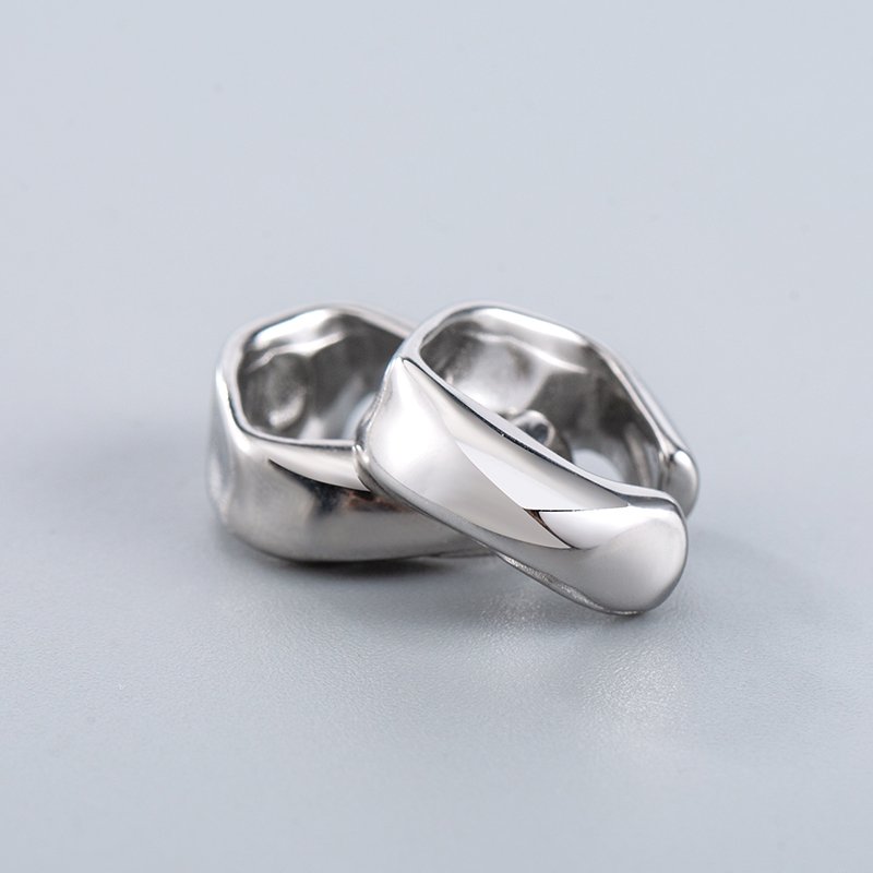 Punk Trend Geometric Clip Earrings Men/Women Stainless Steel Hypoallergenic Irregular Ear Cuff