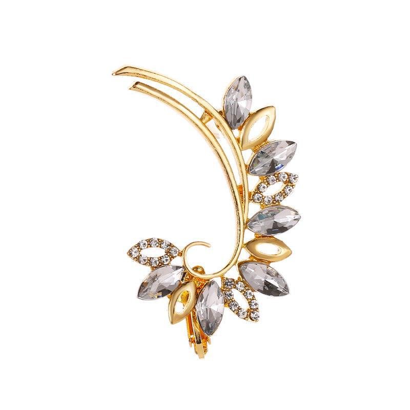 New Trendy Aretes Orecchie Ohrring Full Zircon Ear Cuff Wrap Butterfly Flowers Crystal Ear Clip On Earrings for Women Jewelry