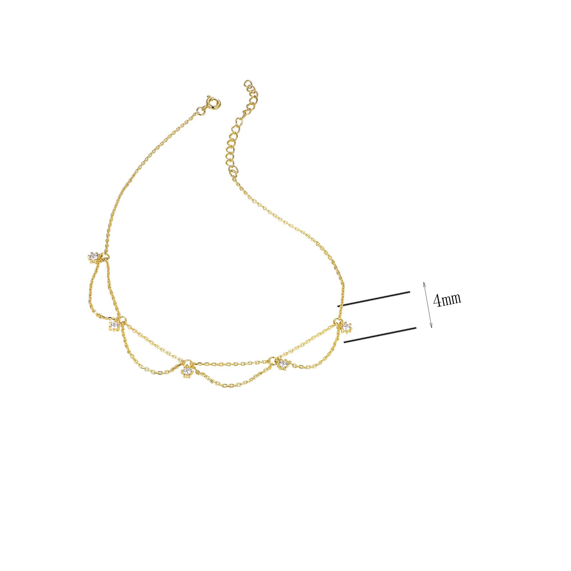 Kirin Wholesale Custom Fine jewelry zircon 14k gold chain links custom diamond tennis bracelet