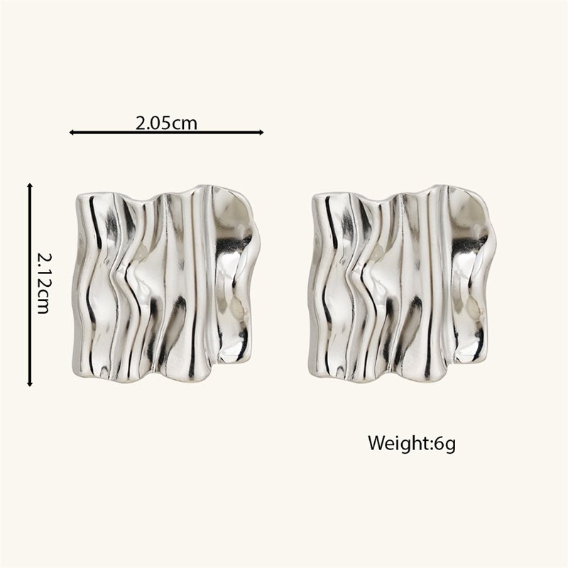 Goreal 026 Unisex Trendy 18K Snake Stud Earrings Gold Plated Stainless Steel Clip-On Earrings