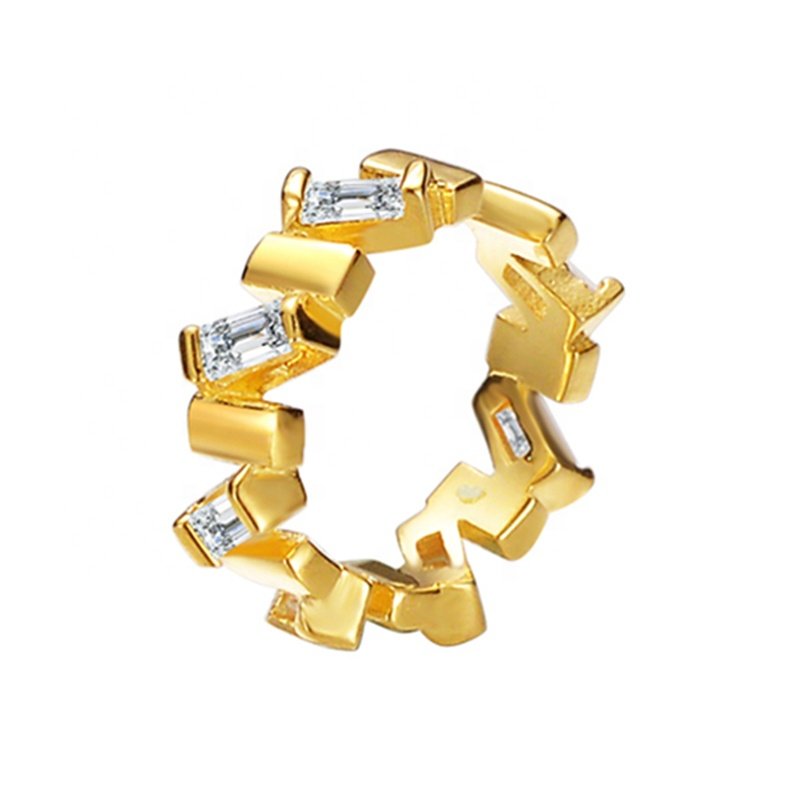ICEBELA Elegant Fashion Fine Jewelry 925 Sterling Silver Romantic Band With Zircon Cz 18K Gold Plated Cuff Earrings For Ladies