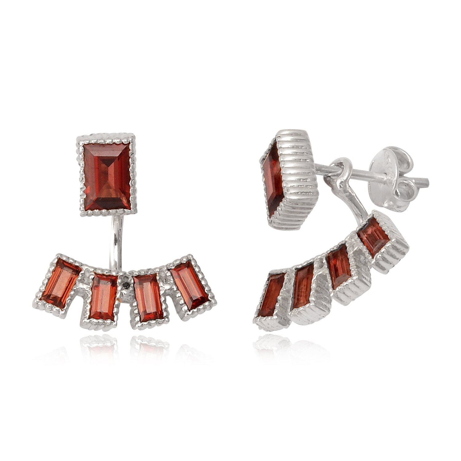 Famous brand minimalist jewelry solid fashion 925 sterling silver oval shape ruby glass gemstone women stud earring