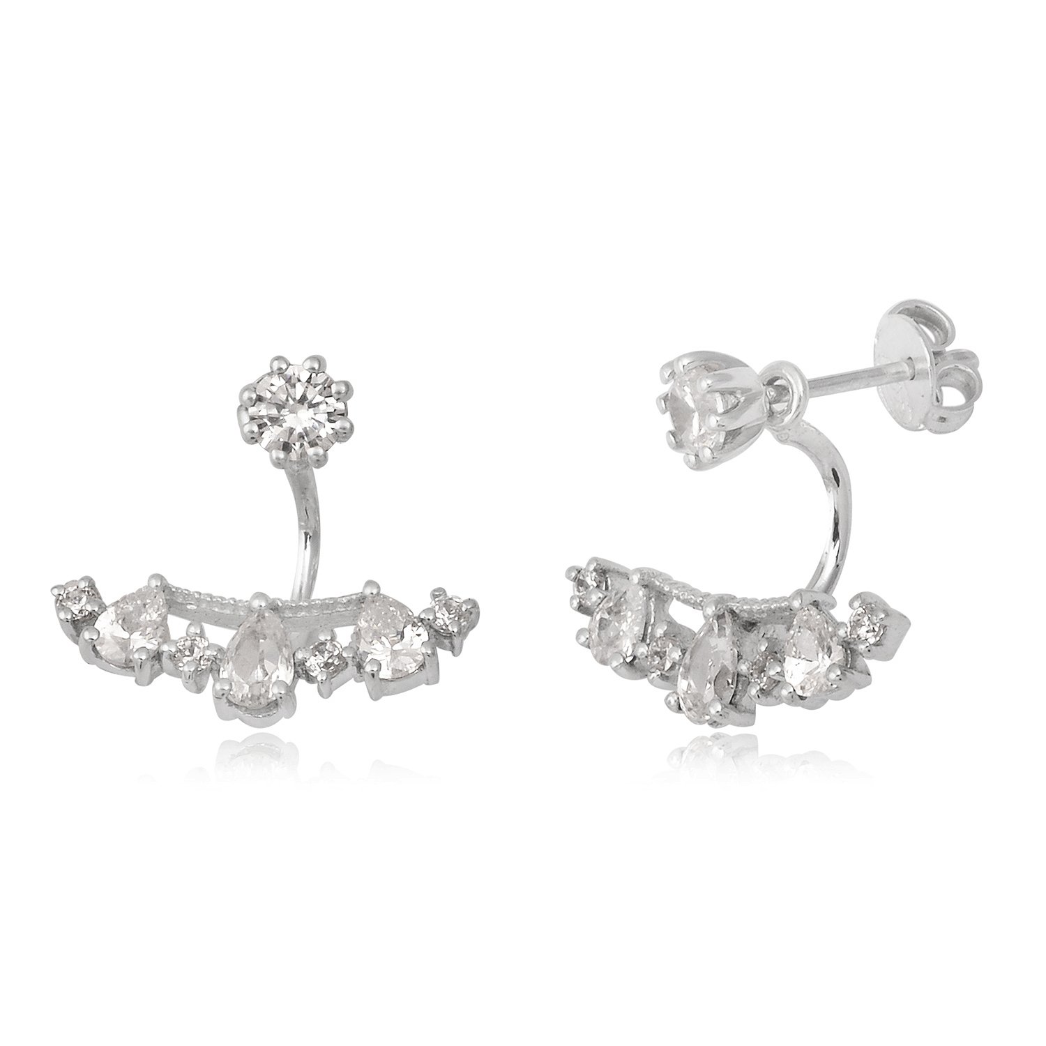 Famous brand minimalist jewelry solid fashion 925 sterling silver oval shape ruby glass gemstone women stud earring