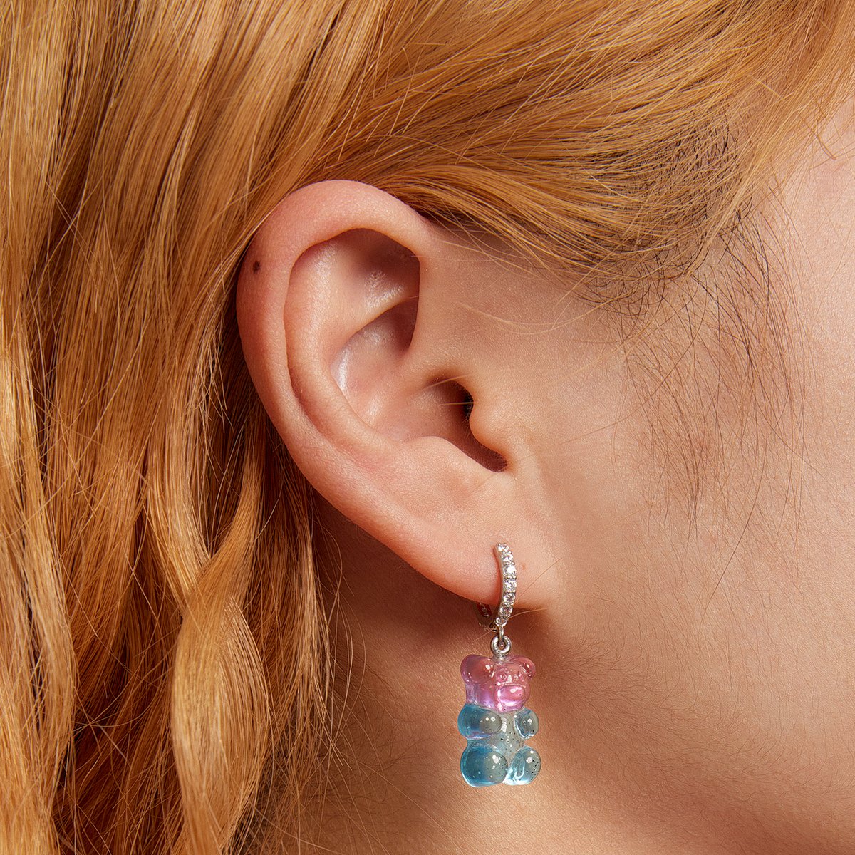 Hot Selling Tear Bear Drop Earrings 925 Sterling Silver Gummy Bear Earrings for Women