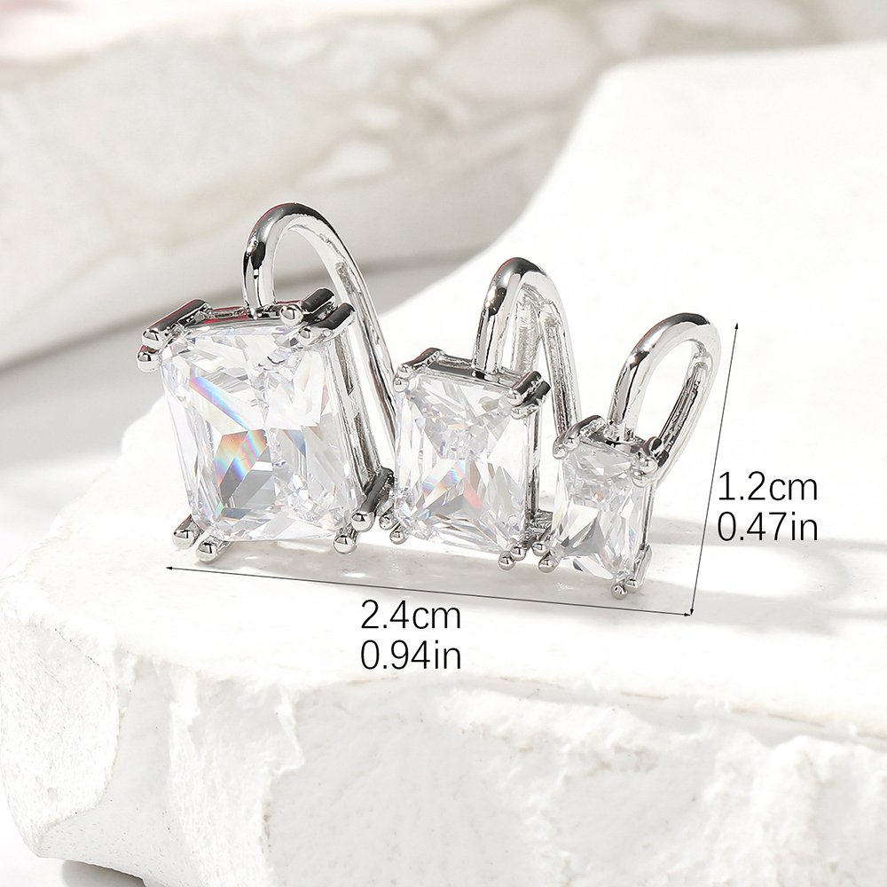 Fashions Ear Bone Cuff Earrings Jewelry Earrings Clip Men Women Ear Cuff Silver Plated Cubic Zirconia Brass Vintage Earrings