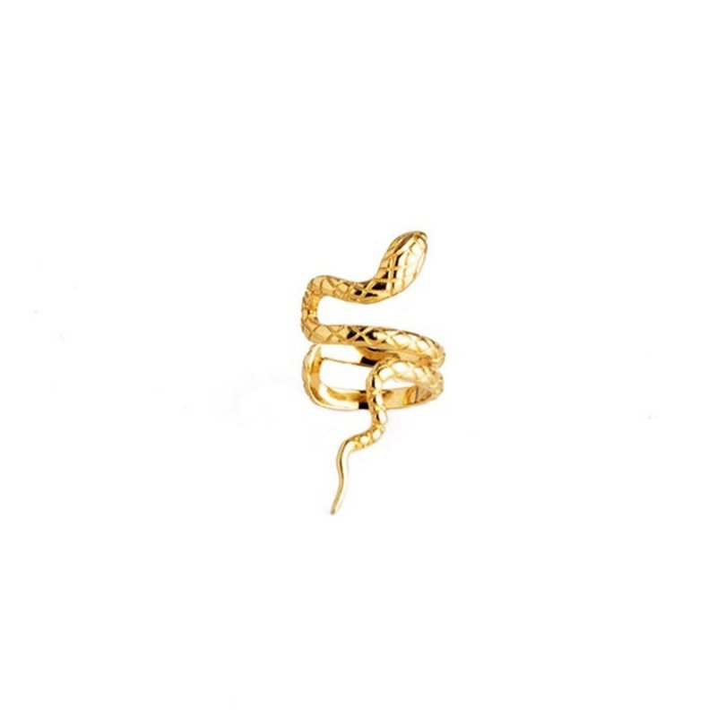 Minimalist Fine Jewelry 925 Sterling Silver Ear cuff 18K Gold Plated Winding Snake Clip On Earrings