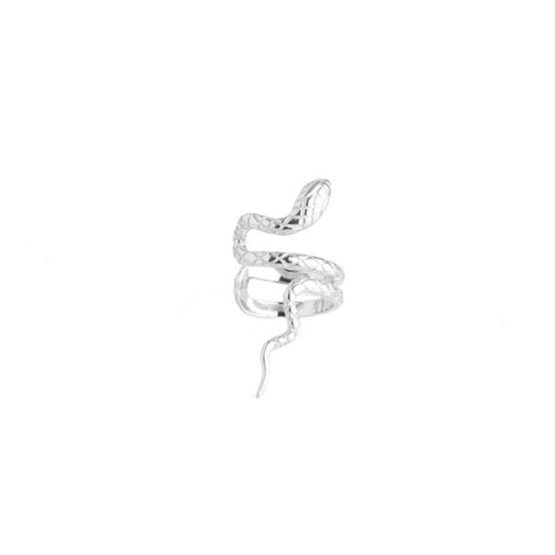 Minimalist Fine Jewelry 925 Sterling Silver Ear cuff 18K Gold Plated Winding Snake Clip On Earrings