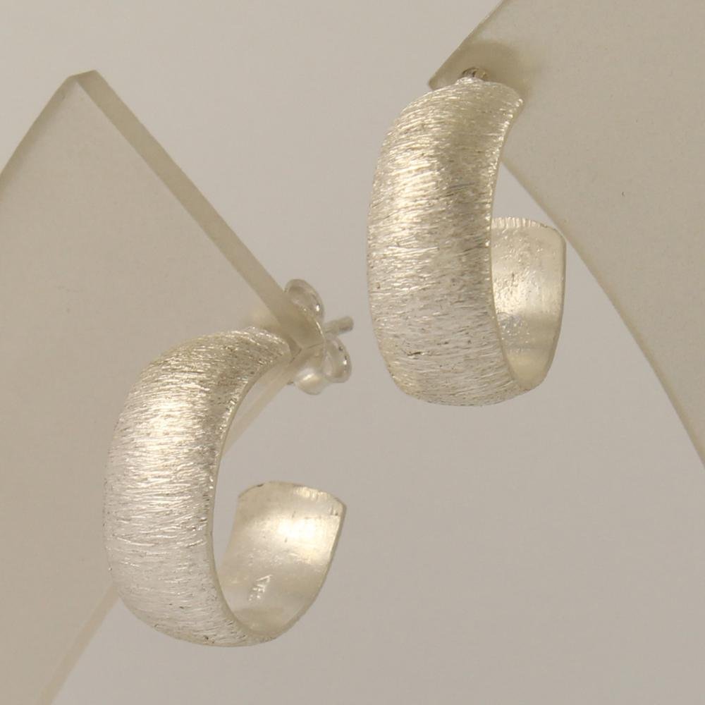 925 Solid Sterling Silver Ear Cuff Stud 18mm 7mm Thick Earrings Plain Brush Finishing Stud Earrings Jewellery