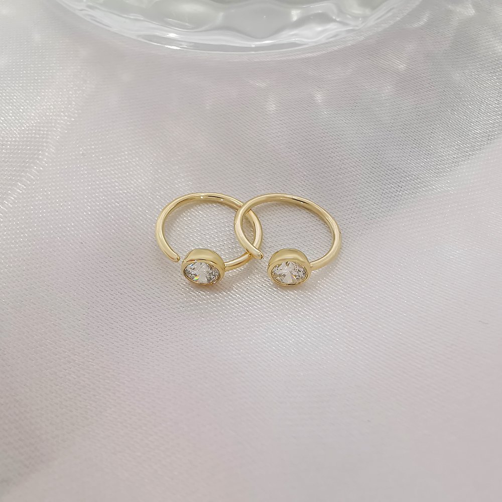 Hot Sell Custom Cuff Earring Real Gold 14K Solid Gold Earrings for Women
