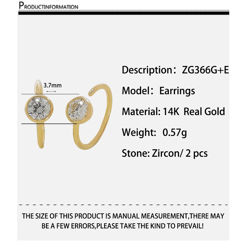 Hot Sell Custom Cuff Earring Real Gold 14K Solid Gold Earrings for Women
