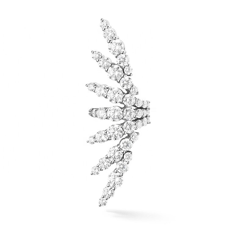 LYBURCHI 925 Sterling Silver 14/18K Gold Plated Vermeil Fine Jewelry CZ Diamond Statement Galaxy Wing Ear Cuff Earrings