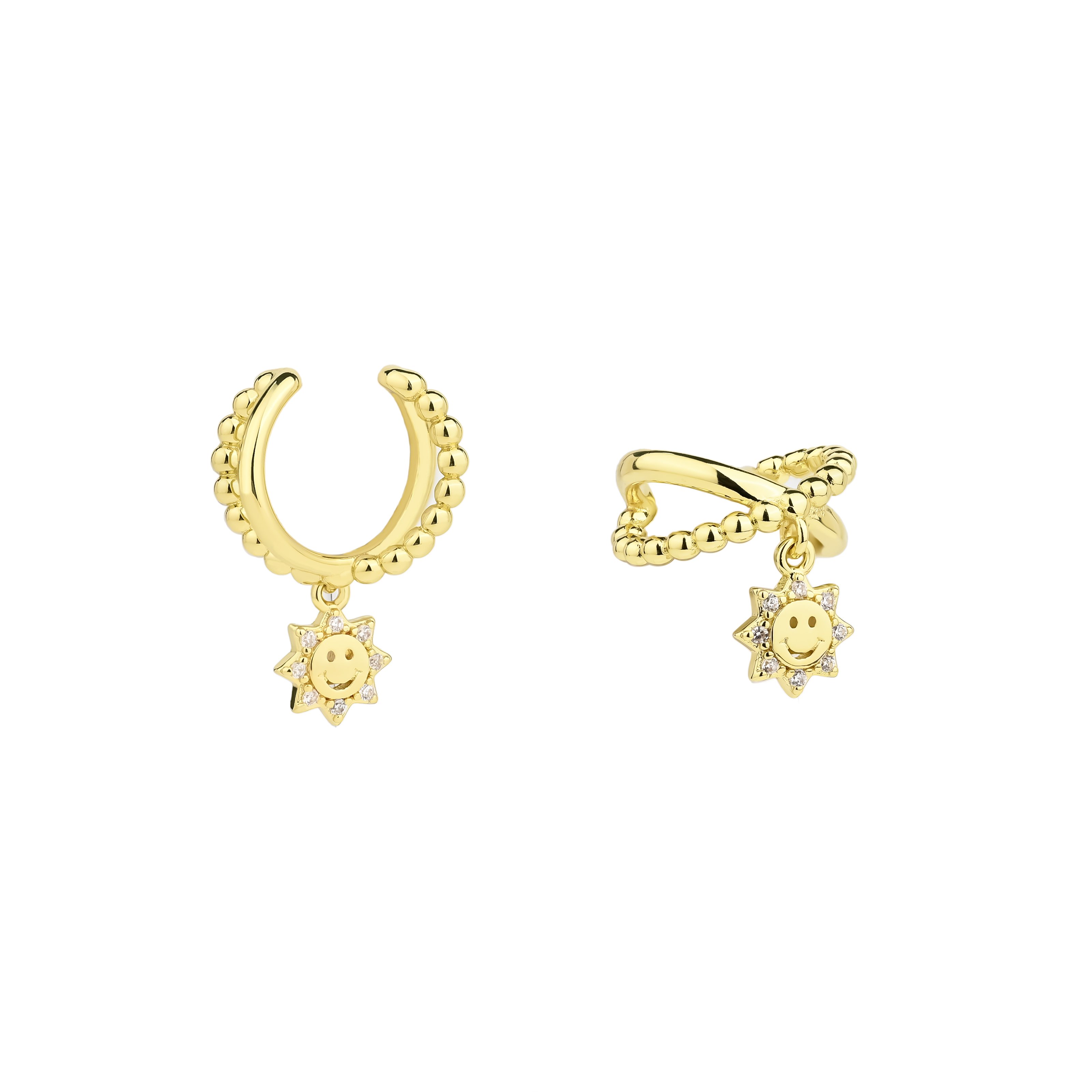 Irregular Rectangles C Shape No Hole Ear Cuff 14K Gold Plated Fashion Non-Piercing Zircon Clip-On Waterproof Earring