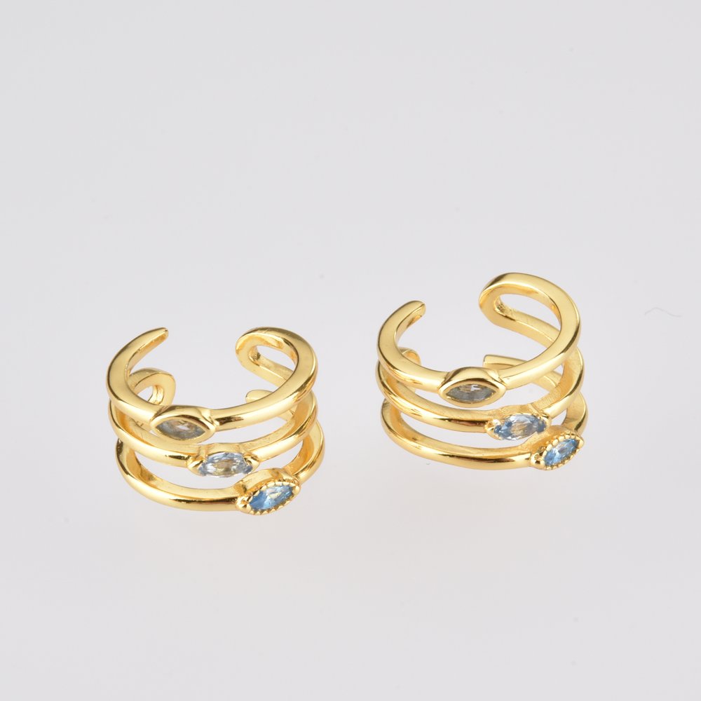 FUAMAY 925 Silver Cuff Earrings Elf Ear Cuff Clip Earring Fairy Multi Layer Hoop Earrings Non Pierced