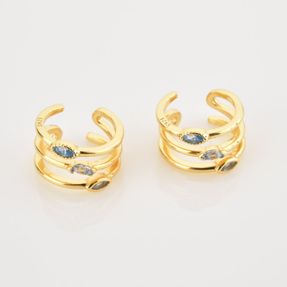 FUAMAY 925 Silver Cuff Earrings Elf Ear Cuff Clip Earring Fairy Multi Layer Hoop Earrings Non Pierced