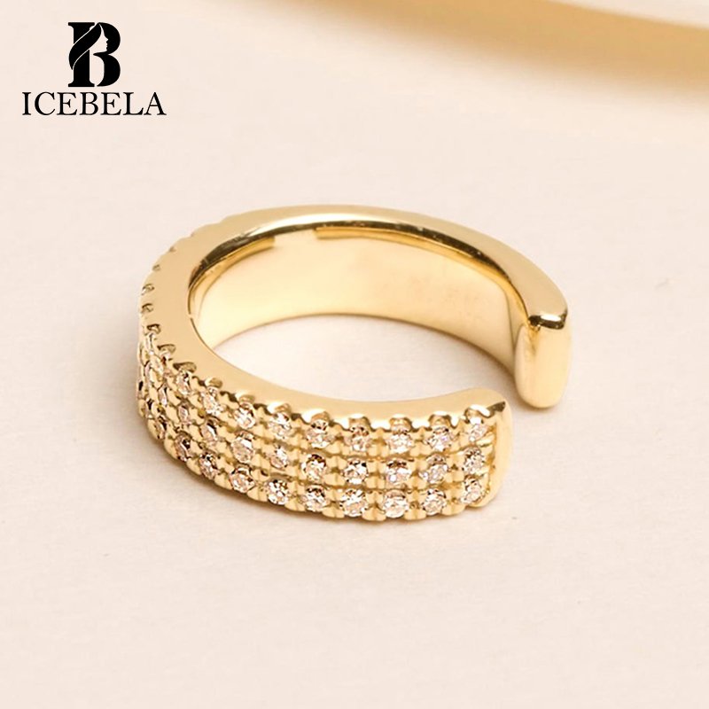 Wholesale Luxury Fashion 925 Sterling Silver Pave Zircon Ear Cuff Designer Trendy Fine Jewelry Earrings For Girls