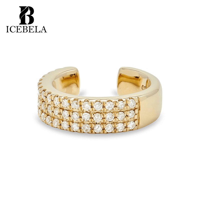 Wholesale Luxury Fashion 925 Sterling Silver Pave Zircon Ear Cuff Designer Trendy Fine Jewelry Earrings For Girls