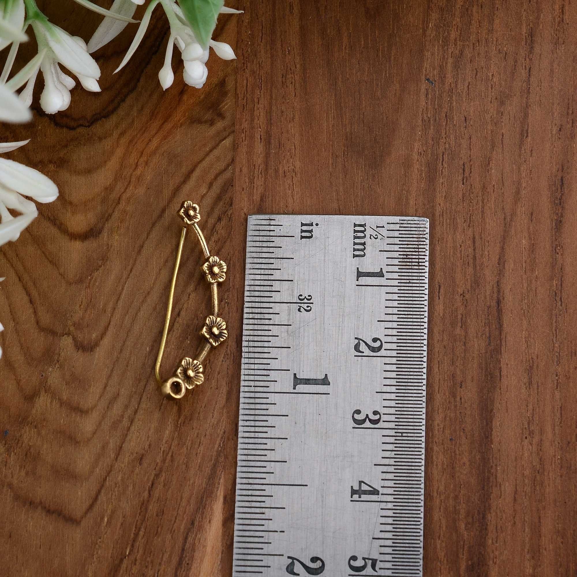 Gold Plated Flower Shape Ear Climber Earring Women Fashion Earring Bohemia Trendy Earring Jewelry
