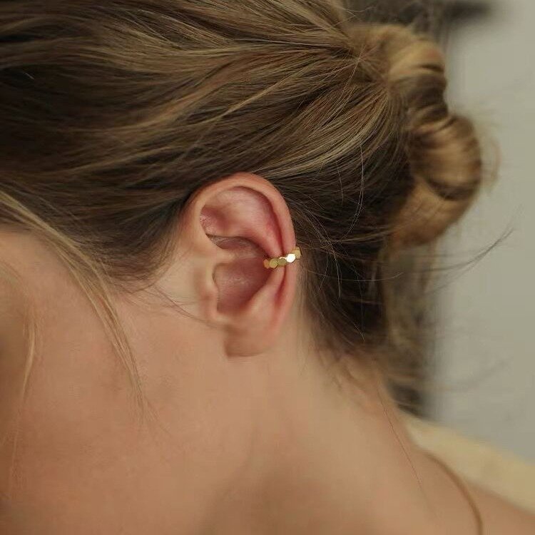 Asymmetry design S925 sterling silver ear cuff no piercing high-quality zircon cuff earrings for women