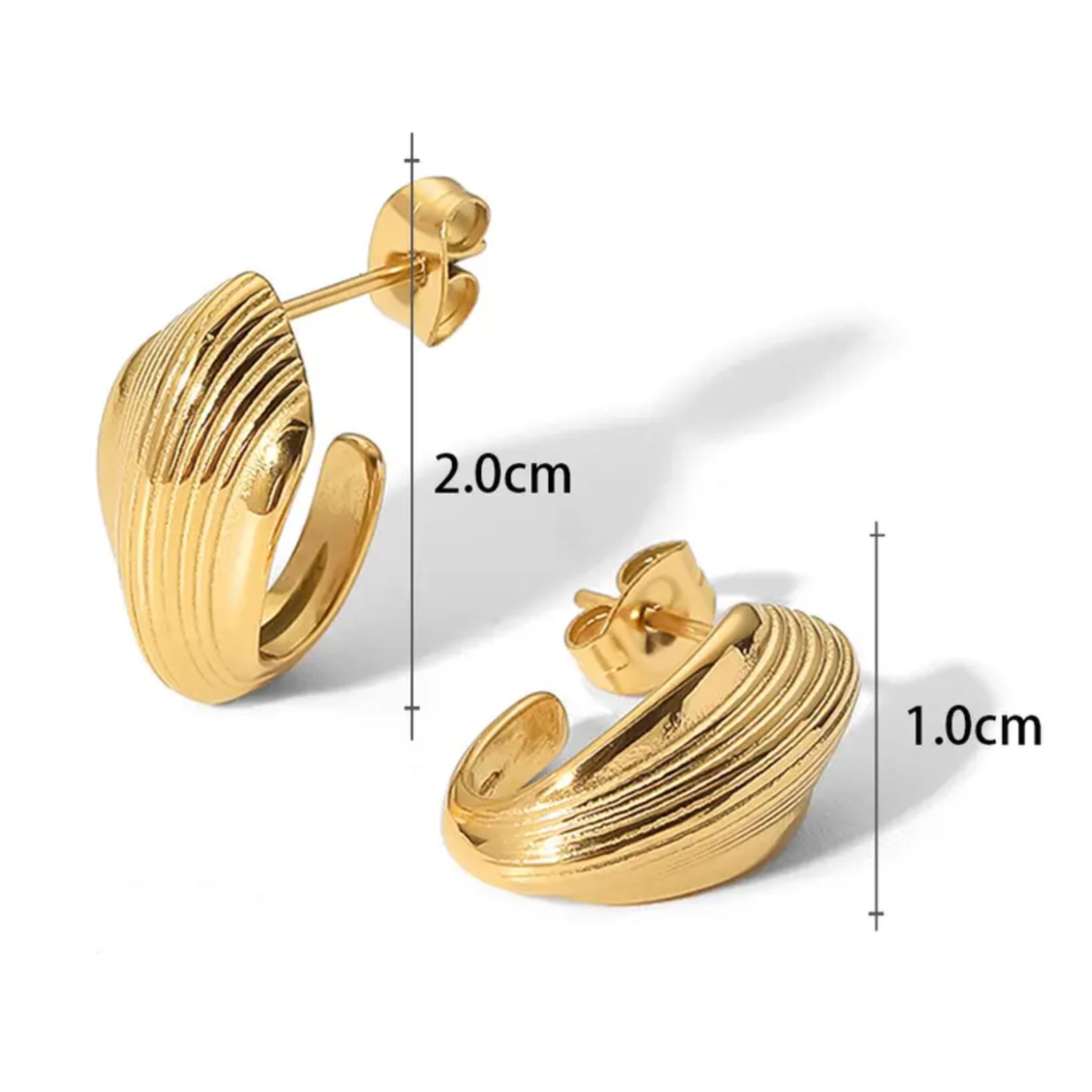 Gemnel hot selling wholesale designer high quality custom stainless steel texture chunky earrings