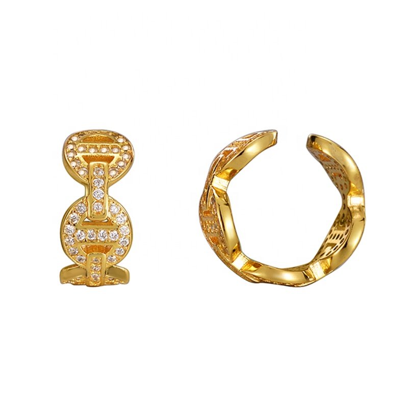 Wholesale Chic Unique 925 Silver Designer Earrings Fashion Luxury Fine Jewelry Ear Cuff Clip Pave Zircon Earrings For Girls