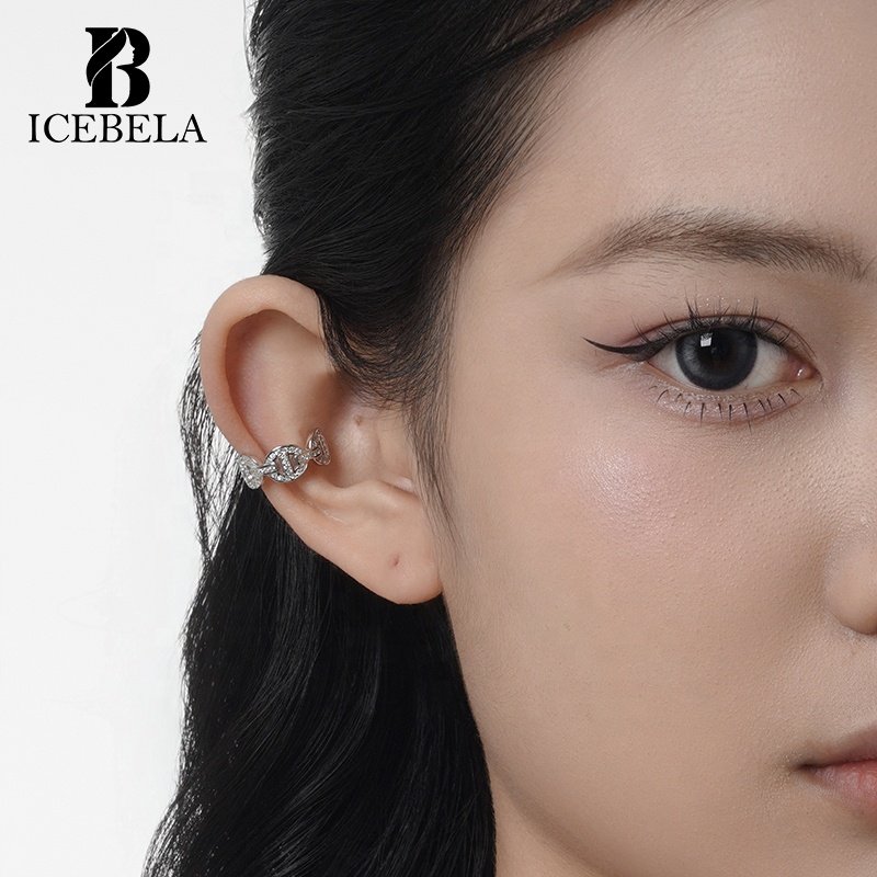 Wholesale Chic Unique 925 Silver Designer Earrings Fashion Luxury Fine Jewelry Ear Cuff Clip Pave Zircon Earrings For Girls