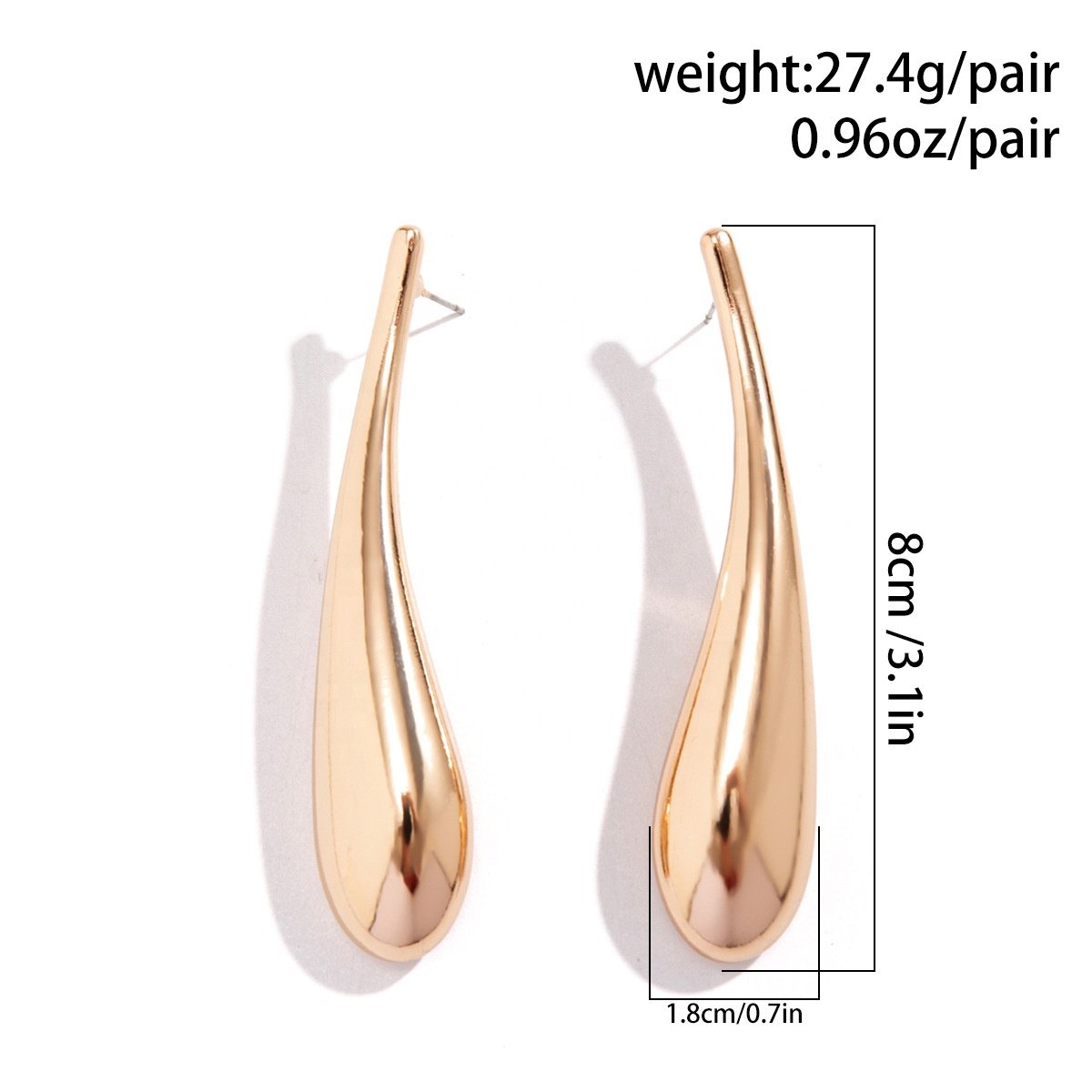 New Arrival Fashion Jewelry Design Smooth Bean Earrings Gold Pleated Water Drop Earrings Geometric Clip Hoop Gold Earrings Set