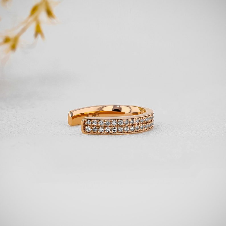 Luxurious Design Fashionable Statement Jewelry New Arrival 14K Solid Gold Real Diamond Ear Cuff Fine Jewelry Diamond Earrings