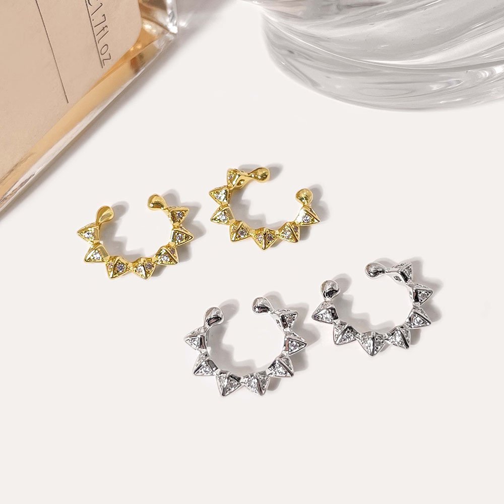 Ear cuff earrings fancy style cubic zirconia non piercing earrings women