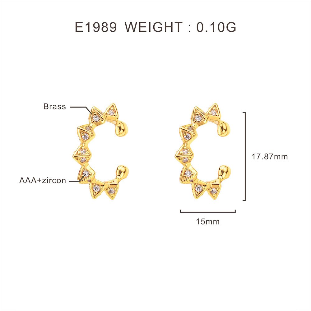 Ear cuff earrings fancy style cubic zirconia non piercing earrings women
