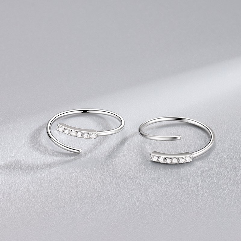 Simple 925 Sterling Silver Tiny Double Layer Cz Minimalist Vintage Fashion Fine Jewelry Gold Plated Cuff Clip Earrings Women
