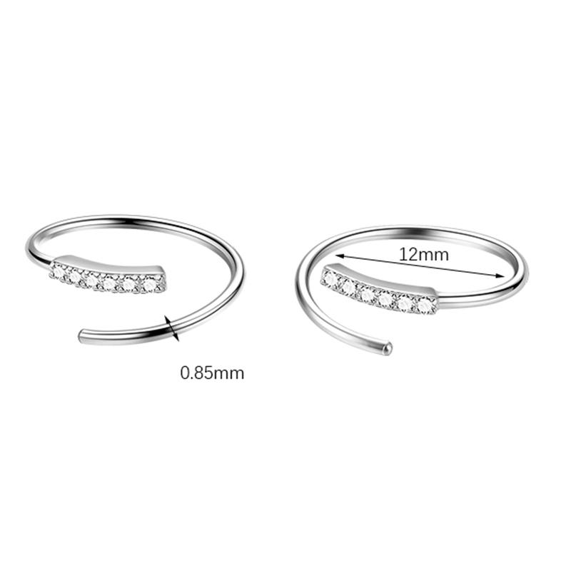 Simple 925 Sterling Silver Tiny Double Layer Cz Minimalist Vintage Fashion Fine Jewelry Gold Plated Cuff Clip Earrings Women