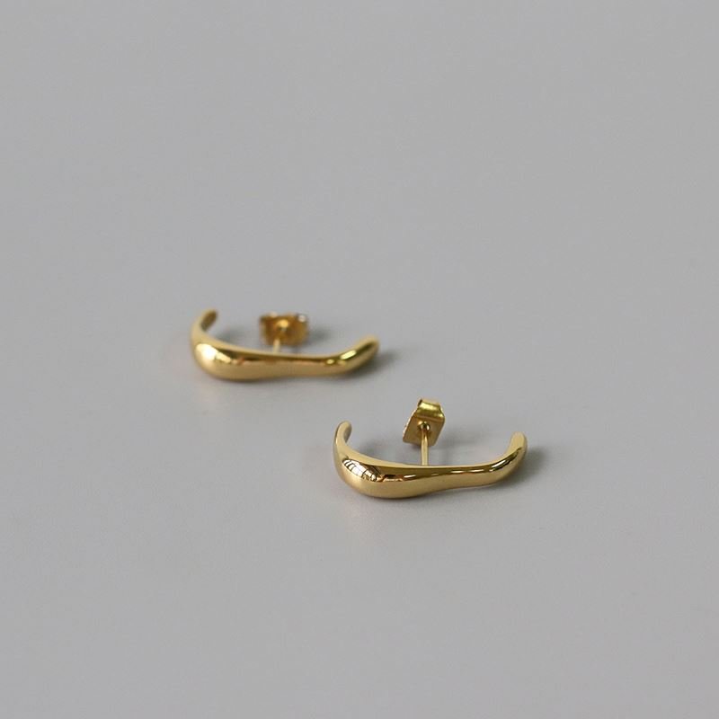 Christmas Earrings Jewelry High Quality Stainless Steel C Shape Earrings Chunky Ear Cuff Fashion Simple Women Stud Earrings