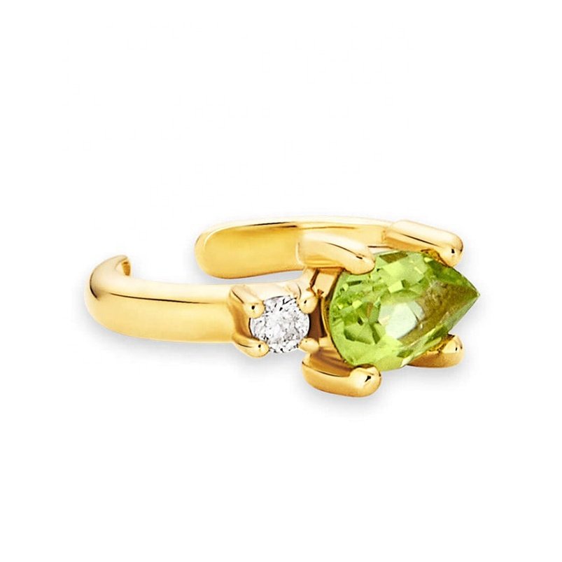 Gemnel fine jewellery ear cuff pear shape water drop 925 sterling silver cuffs peridot earring