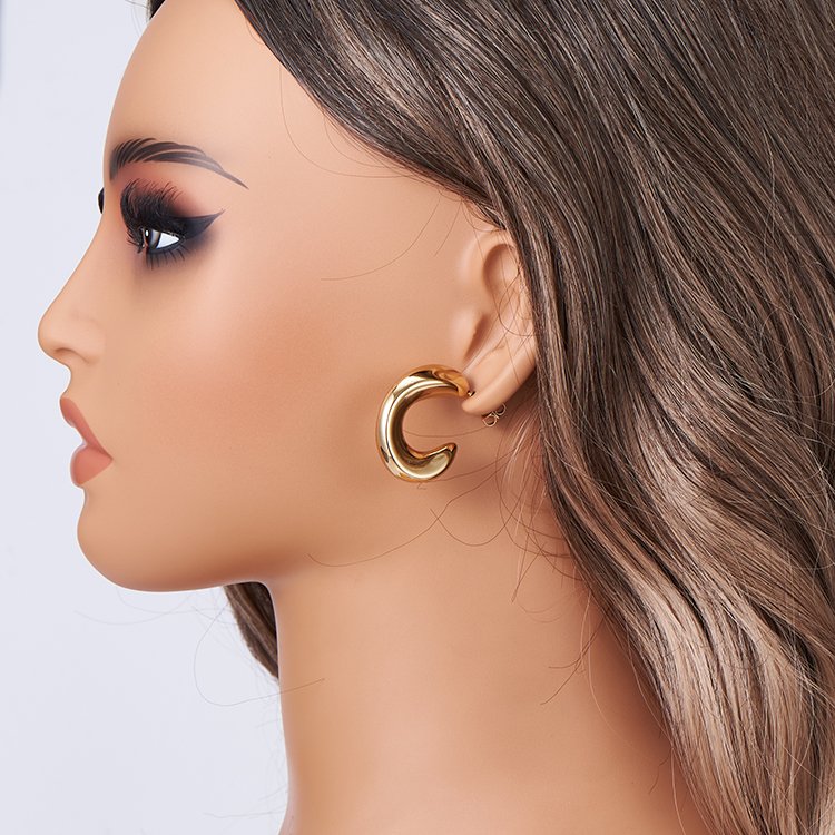 guangzhou Byron jewelry supplier hot selling classic vintage fashion jewelry stud metal hoop earrings for women gift