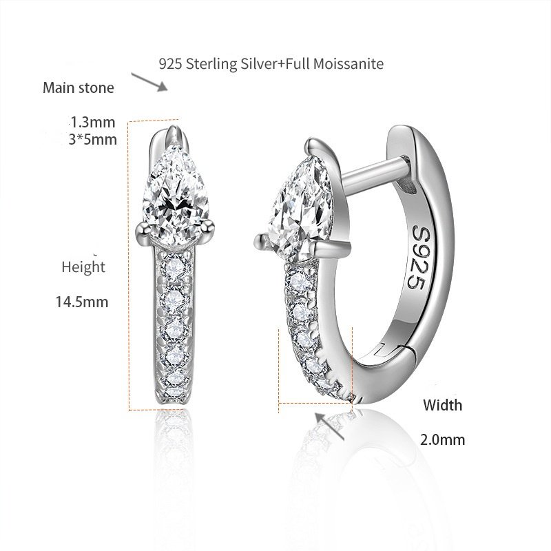 Ruizuan Mixed Earrings Wholesale Jewelry Findings 925 Sterling Silver Handmade Jewelry With Stones Water Drop