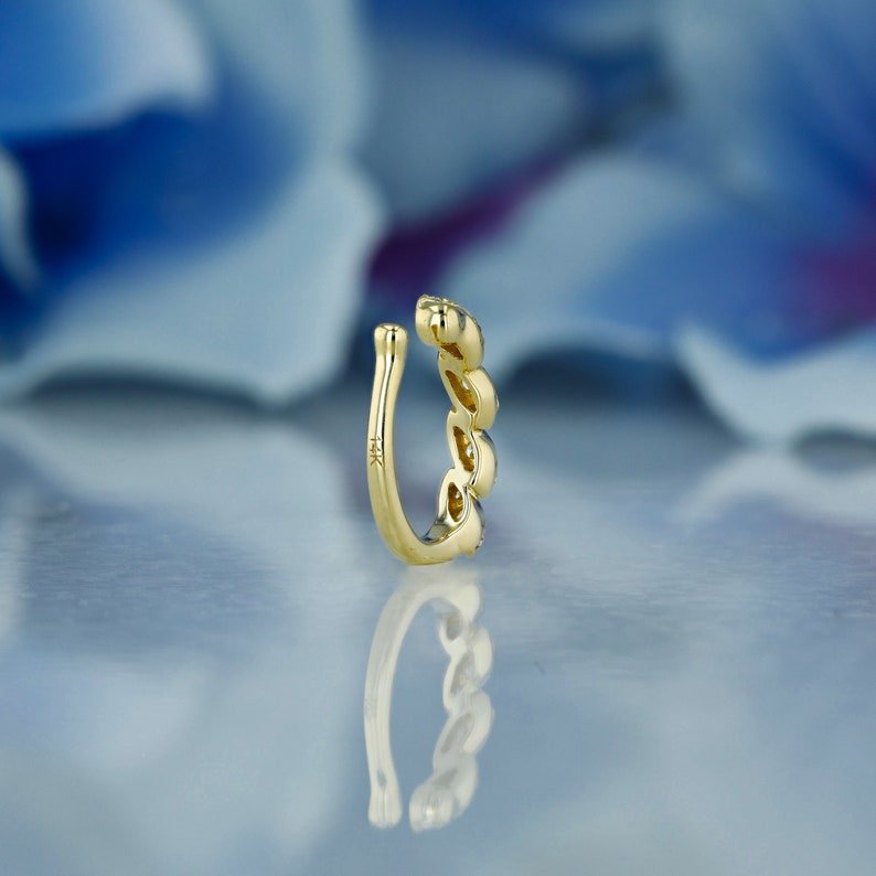 Exclusive 14k Solid Gold 100% Natural Diamond Twist Leaf Illusion Non-Pierce Ear Cuffs Earrings For Her Bulk diamond jewelry
