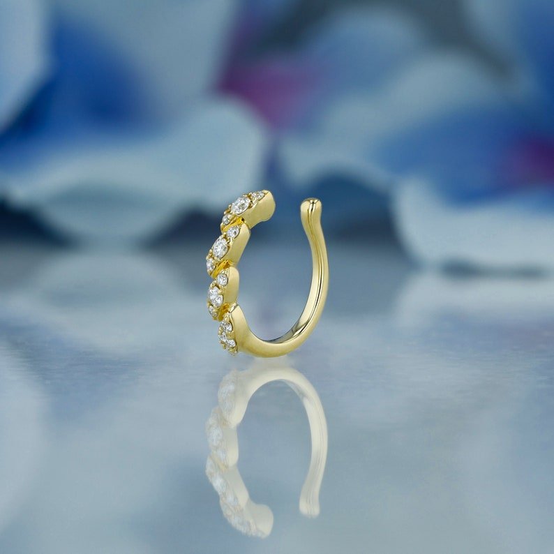 Exclusive 14k Solid Gold 100% Natural Diamond Twist Leaf Illusion Non-Pierce Ear Cuffs Earrings For Her Bulk diamond jewelry