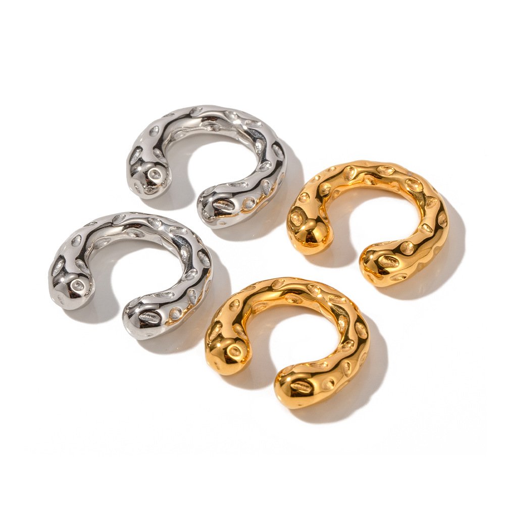 High Quality Fashion Earring Chunky Ear Cuff 18k Gold Plated Stainless Steel Luxury Unique Earrings For Women