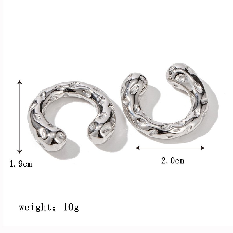 High Quality Fashion Earring Chunky Ear Cuff 18k Gold Plated Stainless Steel Luxury Unique Earrings For Women
