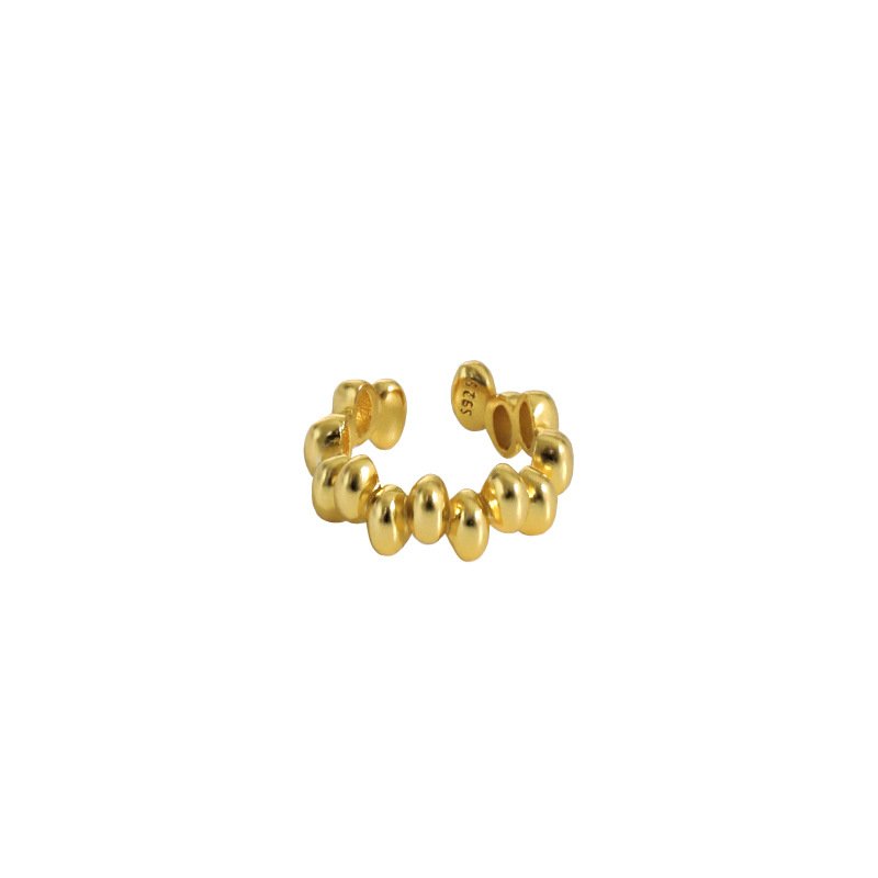 High Quality fine cuff earrings 925 Sterling Silver Gold Plated bead shape Jewelry Earrings Cuff for Women