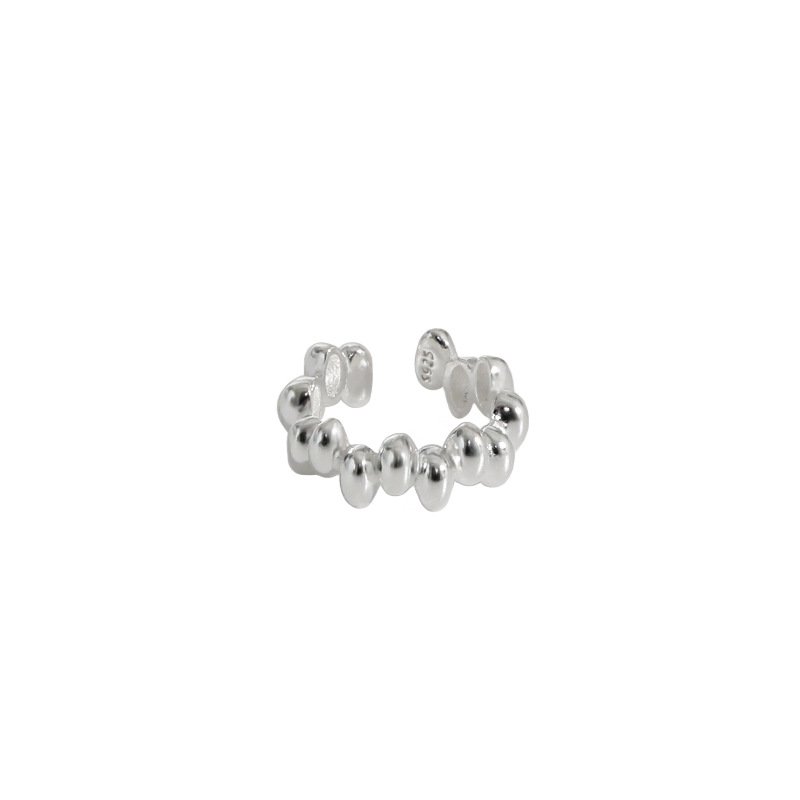 High Quality fine cuff earrings 925 Sterling Silver Gold Plated bead shape Jewelry Earrings Cuff for Women