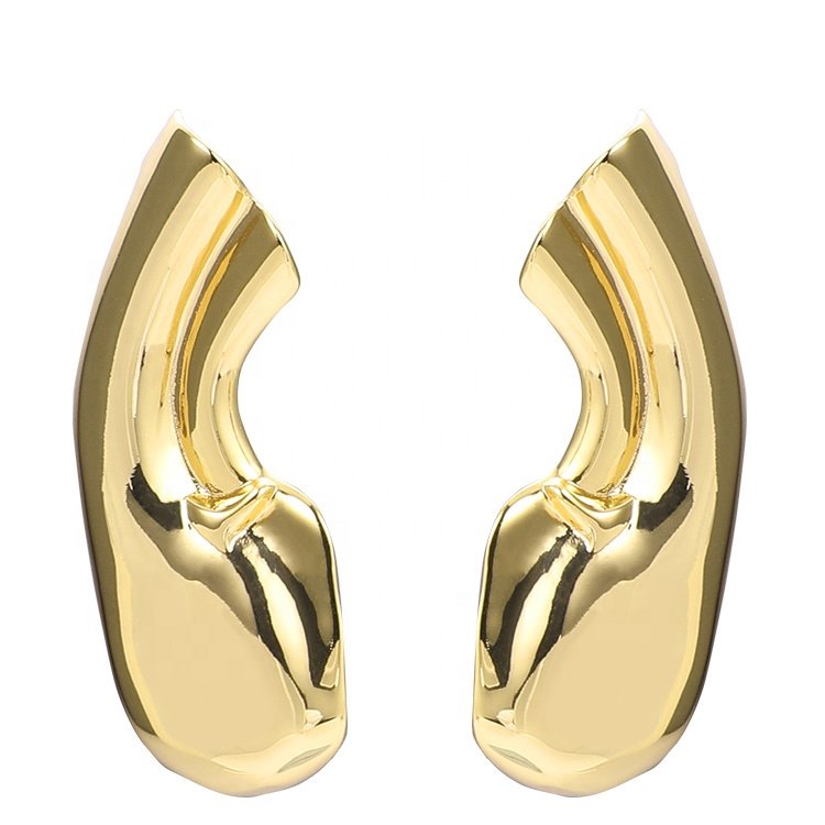Latest High Quality 18K Gold Plated Brass Jewelry Earlobe Clip-on Accessories Earrings E191121