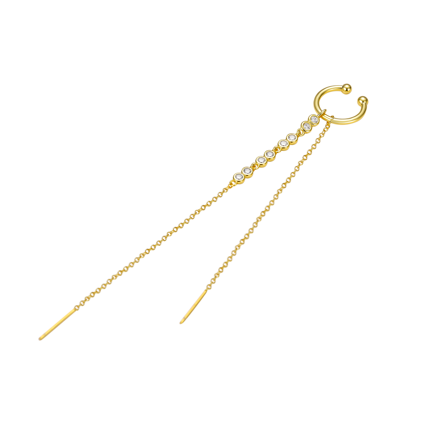 925 Sterling Silver Vintage Tassel Chain Clip Cuff Earrings For Women 18 Gold Plate Earrings Hip Hop Jewelry Fine Jewelry
