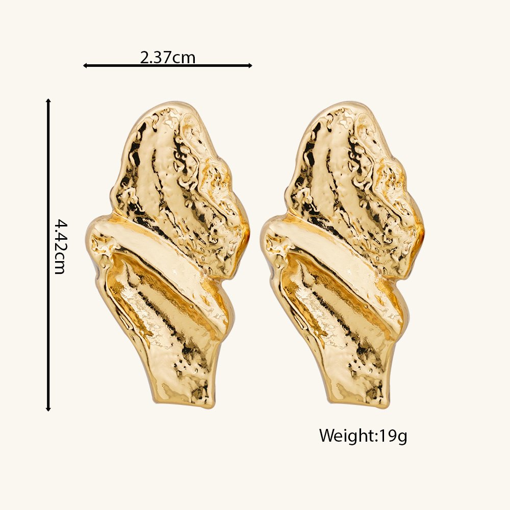 Classic Vintage Fashion Irregular Crumpled Stud Earrings For Women Statement Zinc Alloy Jewelry aretes y accesori por mayor