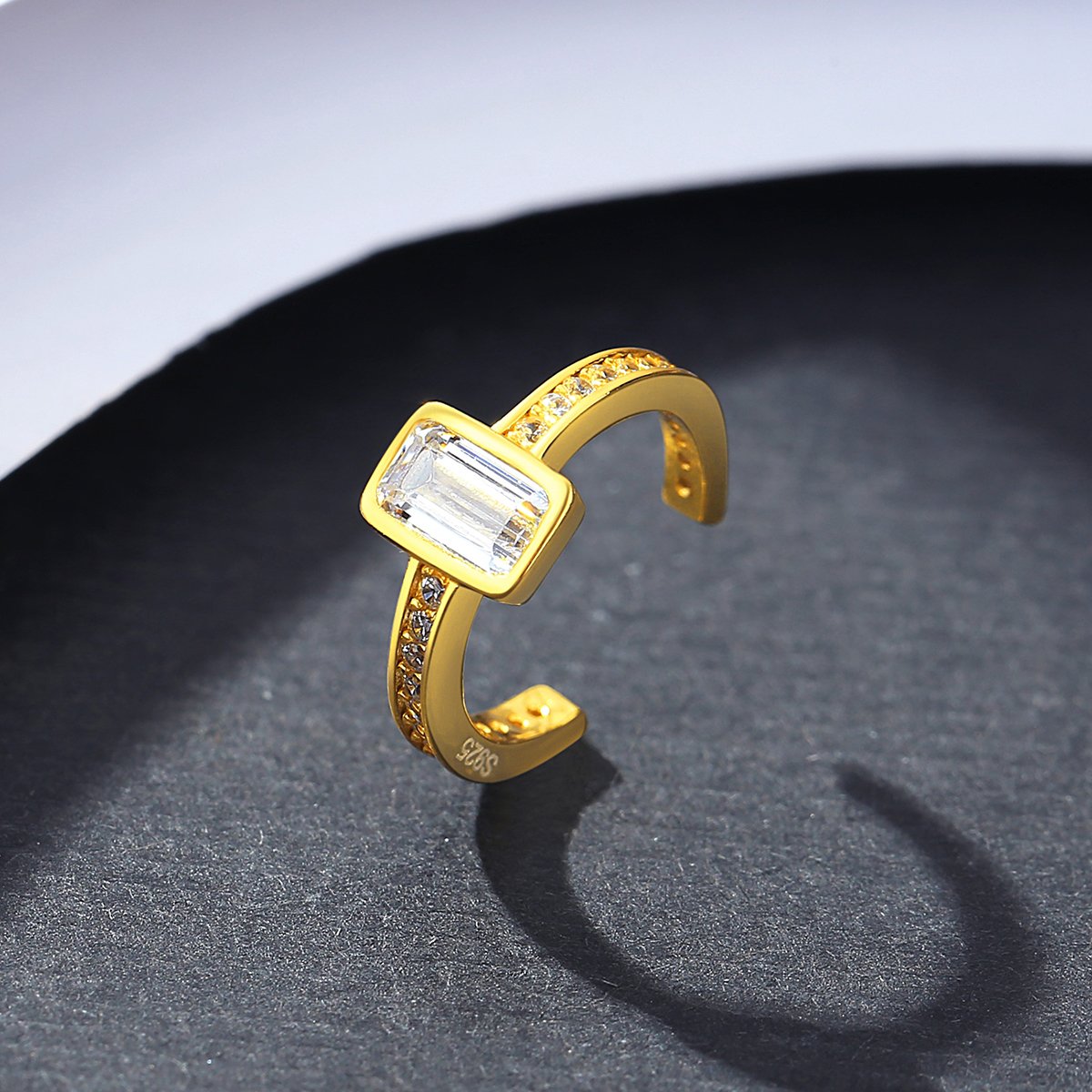 LUOTEEMI Small Earing Woman Silver Clip Geometric Zircon Ear Cuff Minimalist Sterling Gold Plated Earring