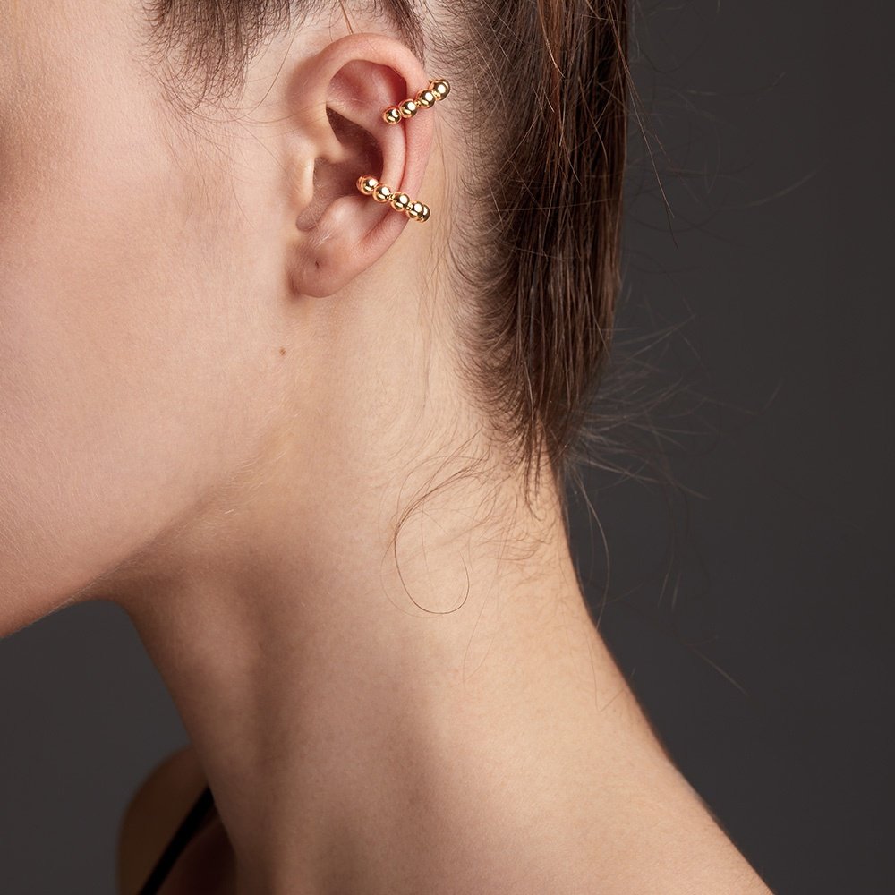 Small Steel Ball Ear Clips Accessories No Pierced Ear Earrings 18K Gold Plated Stainless Steel Jewelry For Women Gift E211302