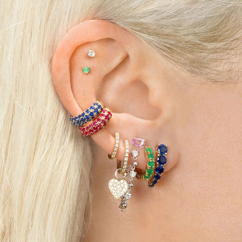 Women's Ear Cuffs Cubic Zirconia 925 Sterling Silver Gold Plated Jewelry Ear Cuff Earrings