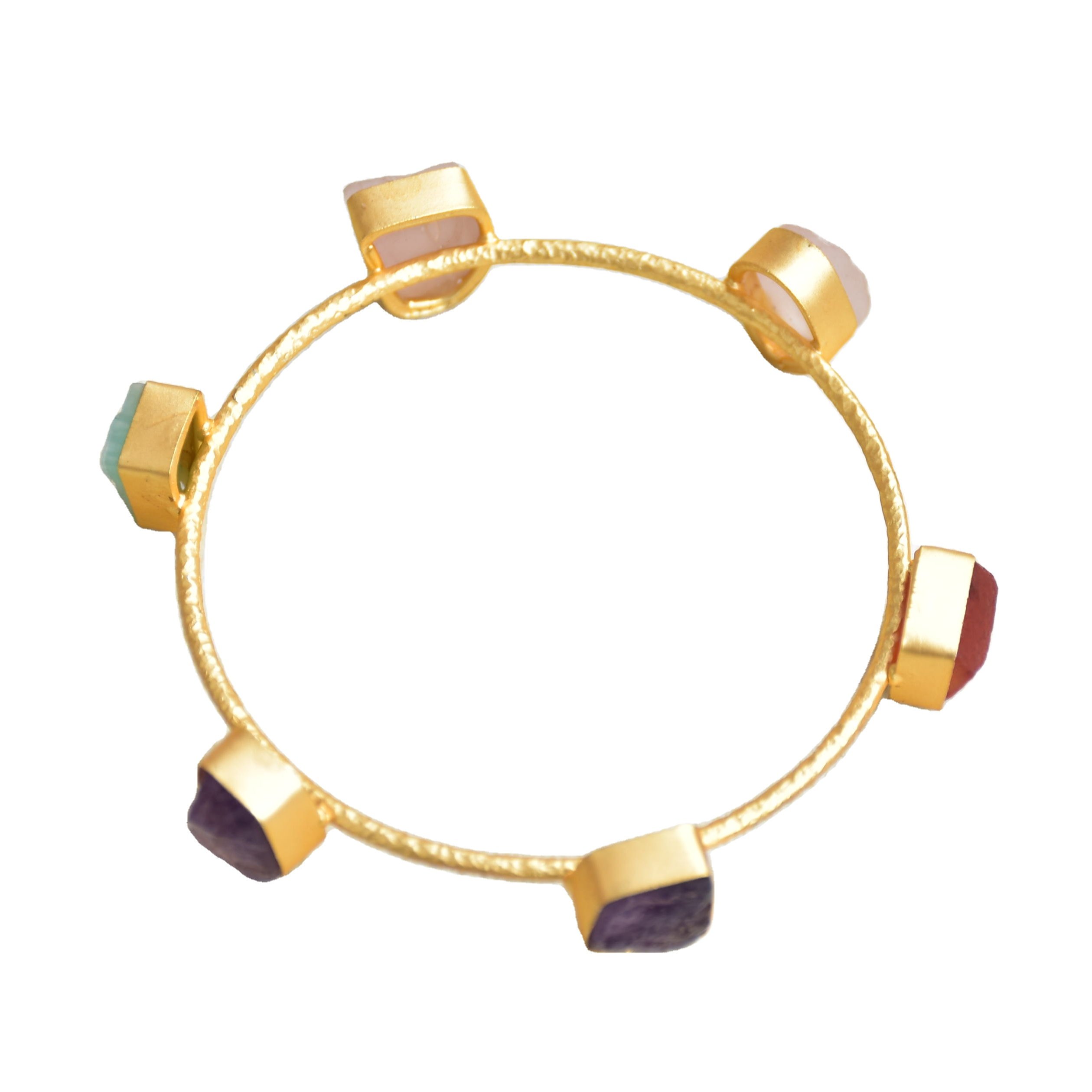 Semi-precious stones bangles bracelets women fine fashion jewelry supplier wholesale jewellery 2022 hot selling