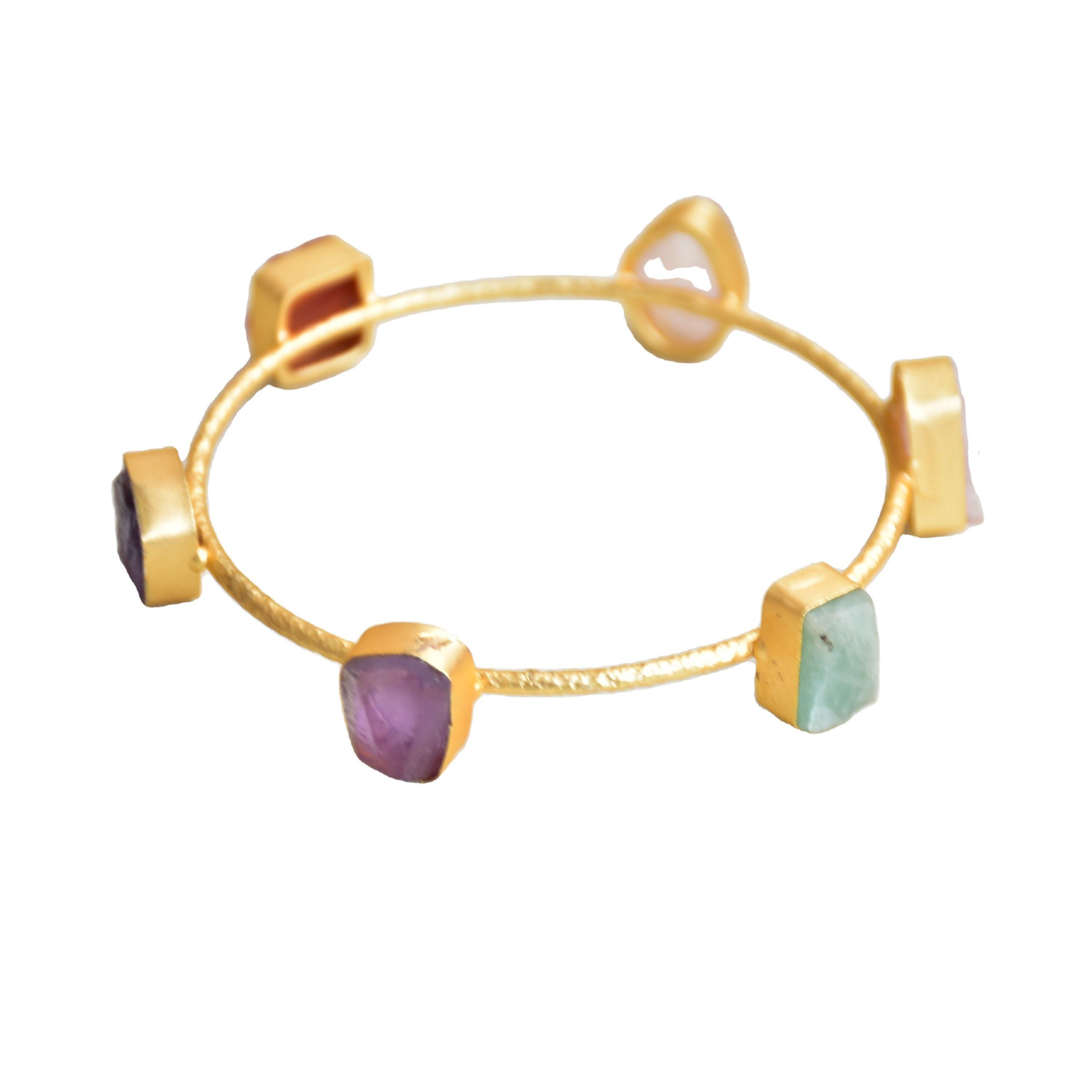 Semi-precious stones bangles bracelets women fine fashion jewelry supplier wholesale jewellery 2022 hot selling