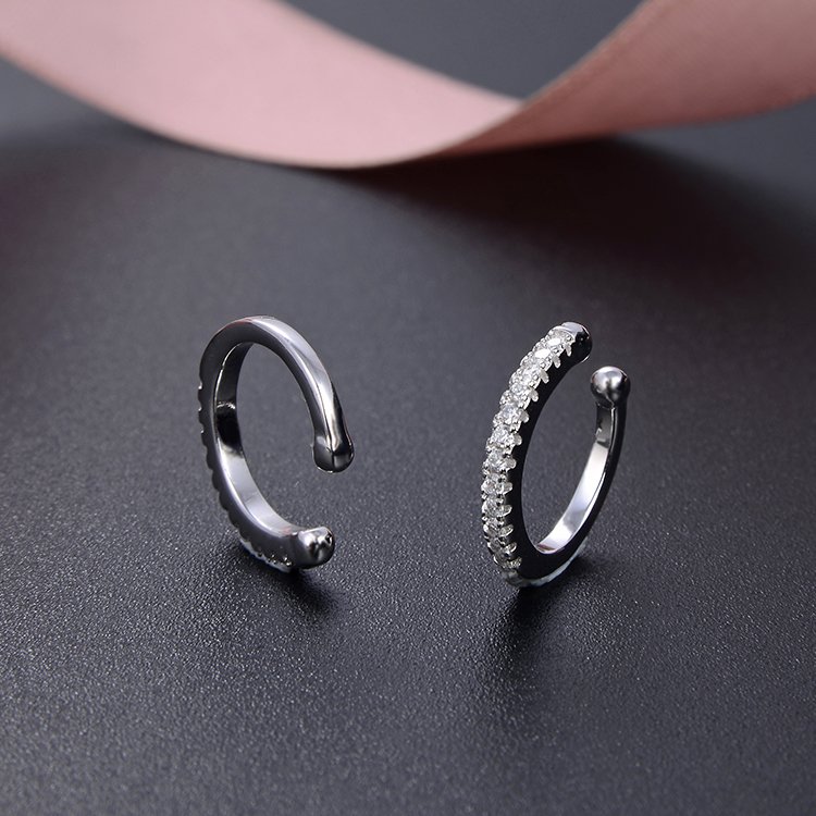 925 Sterling Silver Ear Cuff Earrings Fine Jewelry in Rhodium/Gold/Rose Gold